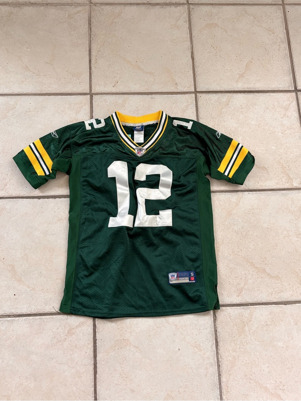 Green Bay Packers Aaron Rodgers Football Jersey by Reebok Youth Boys Size: Small